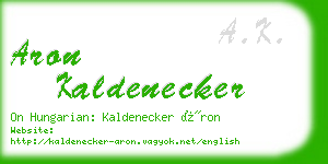 aron kaldenecker business card